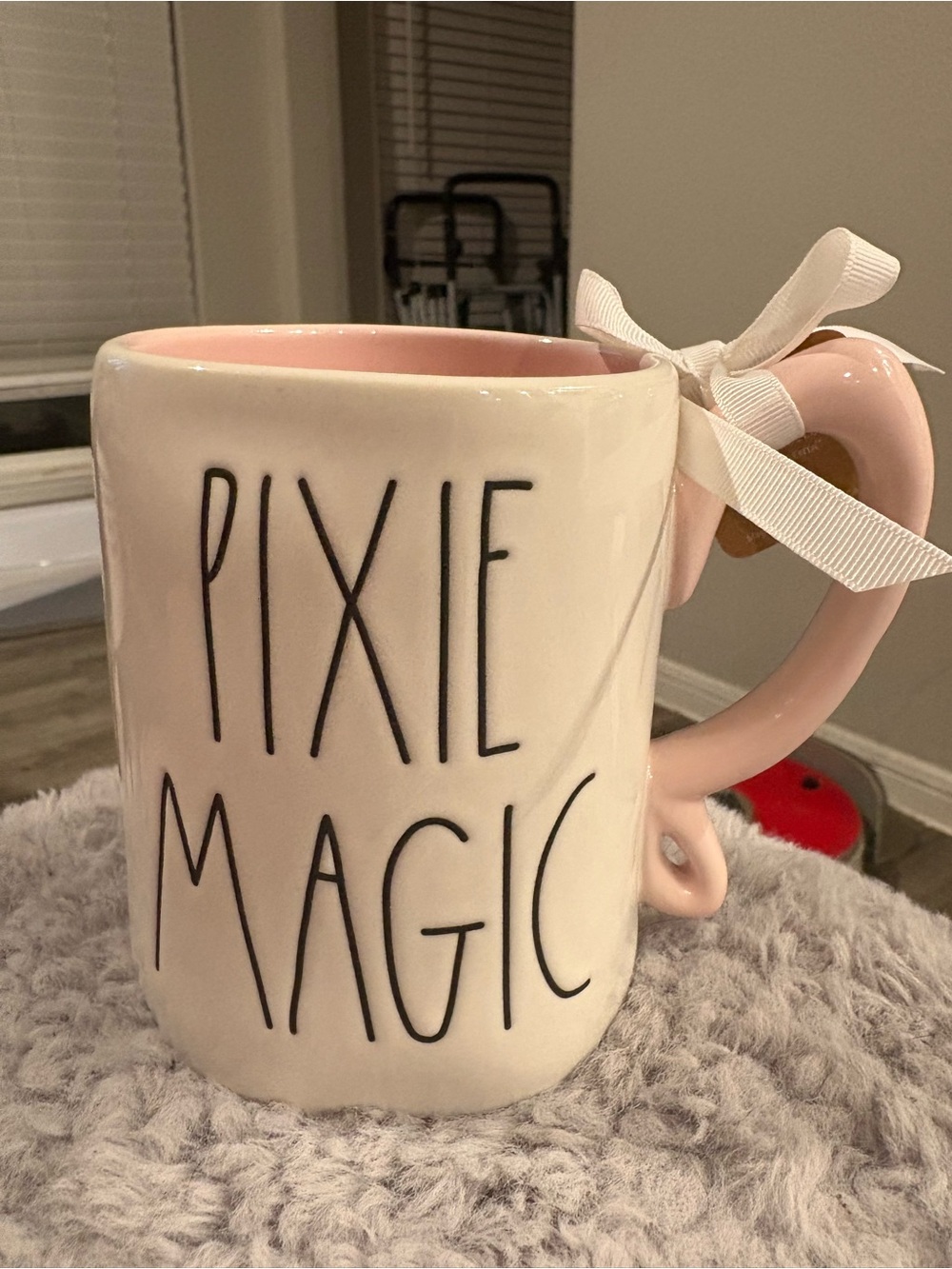 Pixie Magic Pink Ceramic Mug with Bow Handle